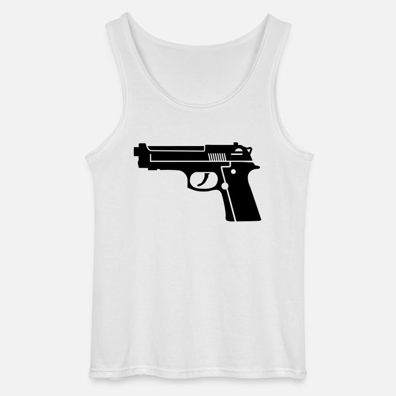 Pistole - Gildan Männer Tank Top - Weiß