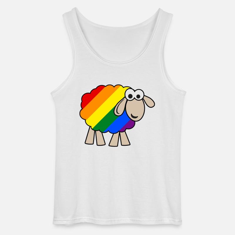 Regenbogen Schaf - Gildan Männer Tank Top - Weiß