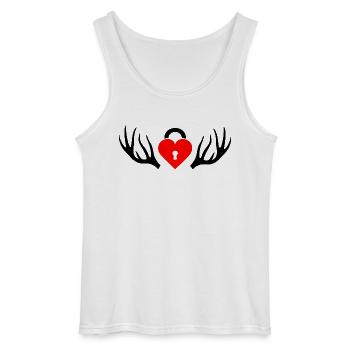 Cuckold - Gildan Men’s Tank Top - white - Front - AI Model Male 185 dark (185cm)