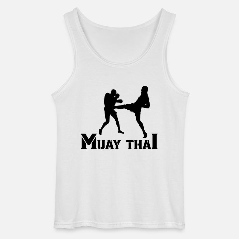 muay thai - Gildan Männer Tank Top - Weiß