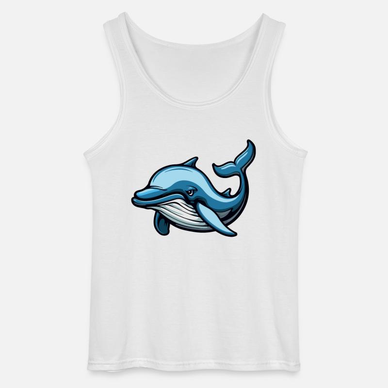 delfin comic - Gildan Männer Tank Top - Weiß