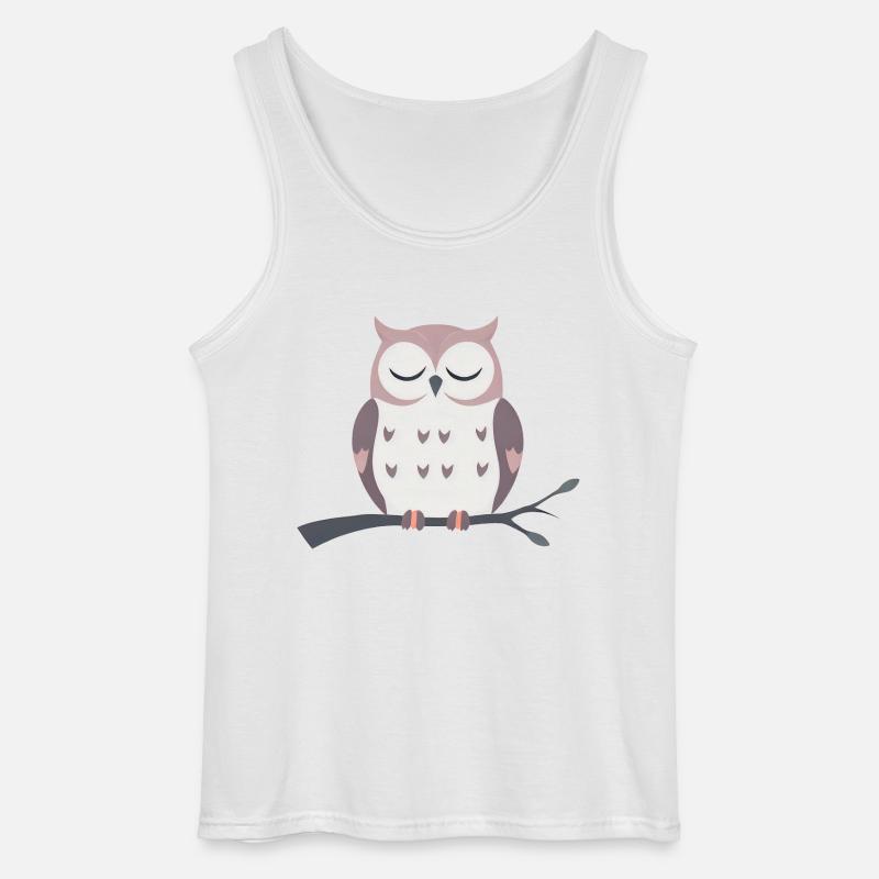 Schläfrige Eule - Gildan Männer Tank Top - Weiß