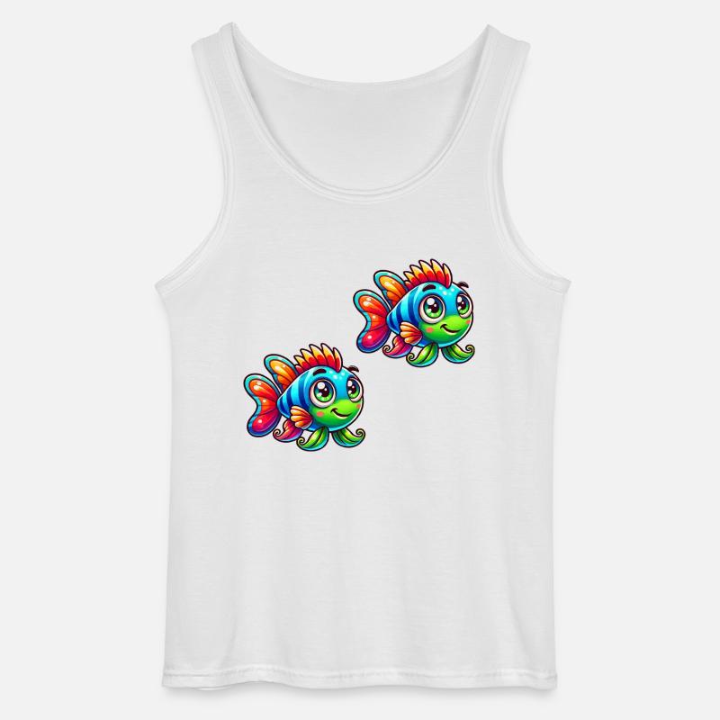 fish comic 2 - Gildan Männer Tank Top - Weiß