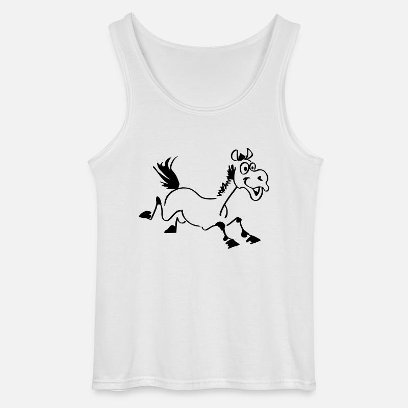 lustiges Pferd - Gildan Männer Tank Top - Weiß