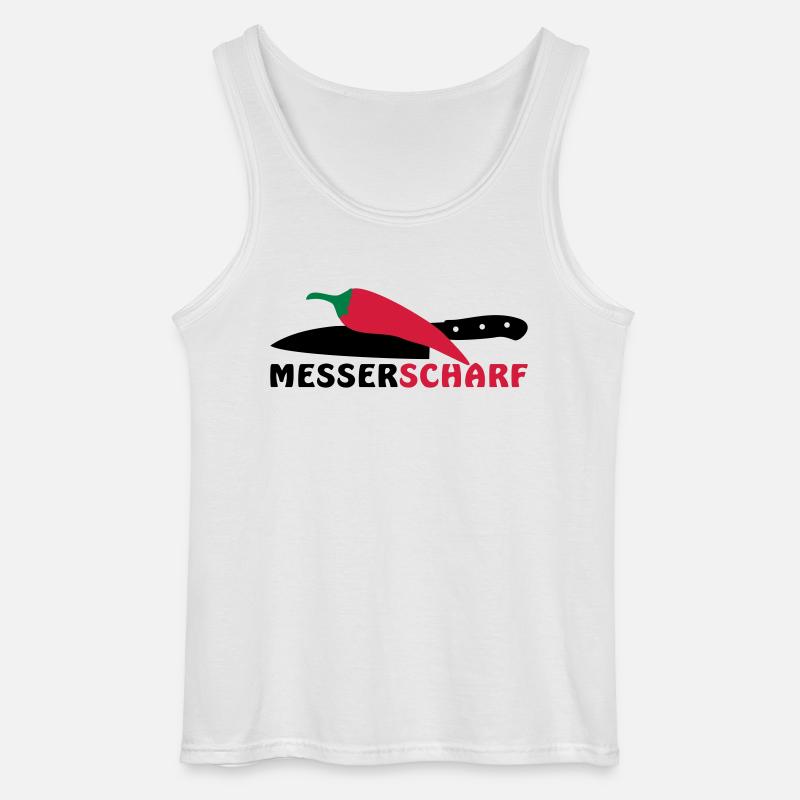 MESSERSCHARF - Gildan Männer Tank Top - Weiß