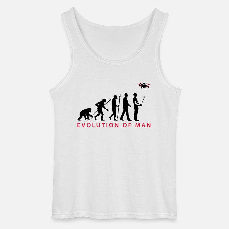 Evolution Modellflieger Drohne 4 Propeller - Gildan Männer Tank Top - Weiß
