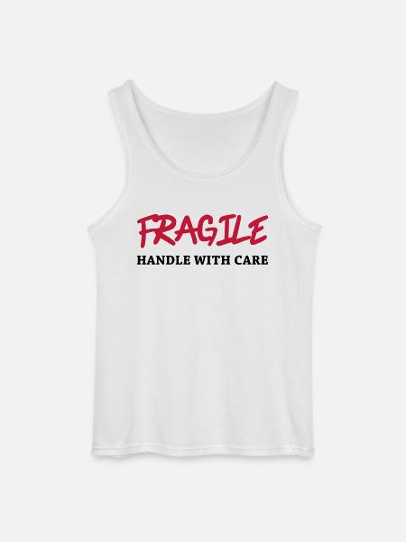 Fragile - Handle with care - Gildan Männer Tank Top - Weiß