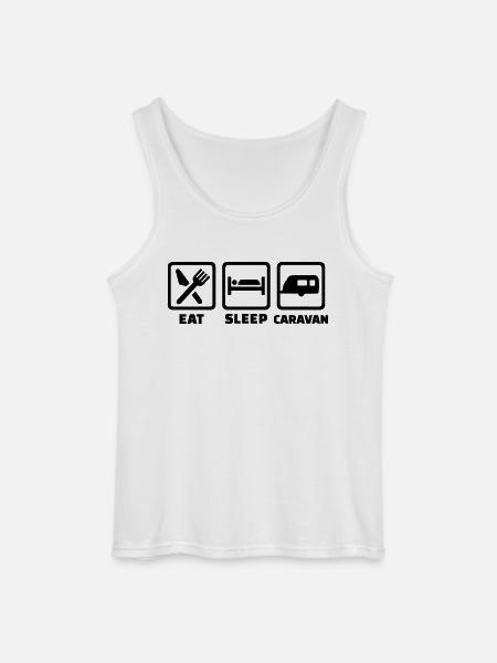 Eat Sleep Caravan - Débardeur Gildan Homme - blanc