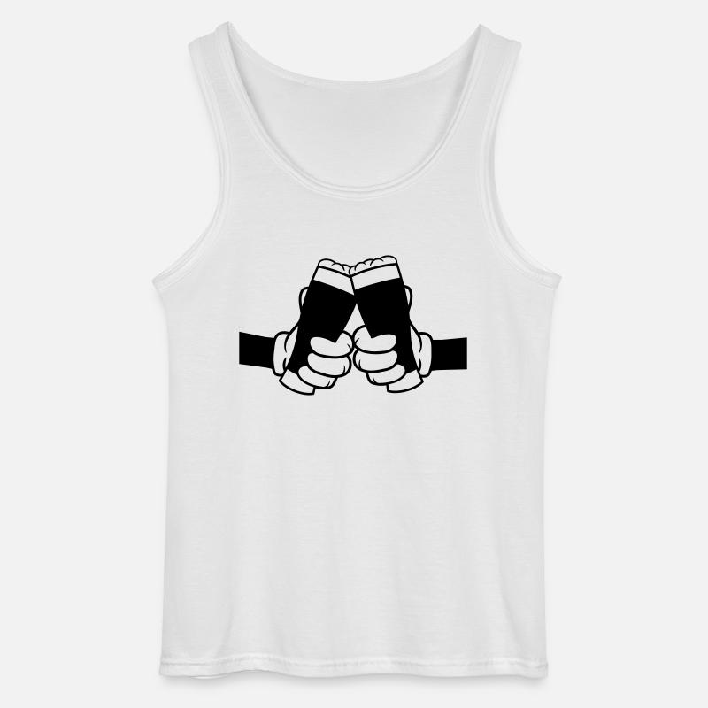 Comic 2 Freunde Biergläser - Gildan Männer Tank Top - Weiß