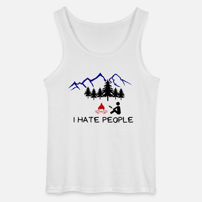 i hate people 002 - Gildan Männer Tank Top - Weiß