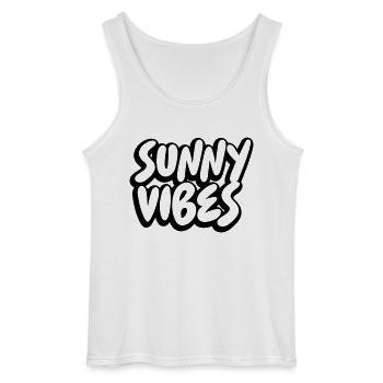 SUNNY VIBES - Gildan Men’s Tank Top - white - Front - AI Model Male 185 dark (185cm)