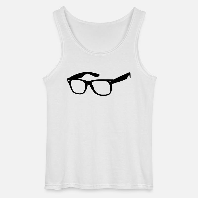 Brille - Gildan Männer Tank Top - Weiß