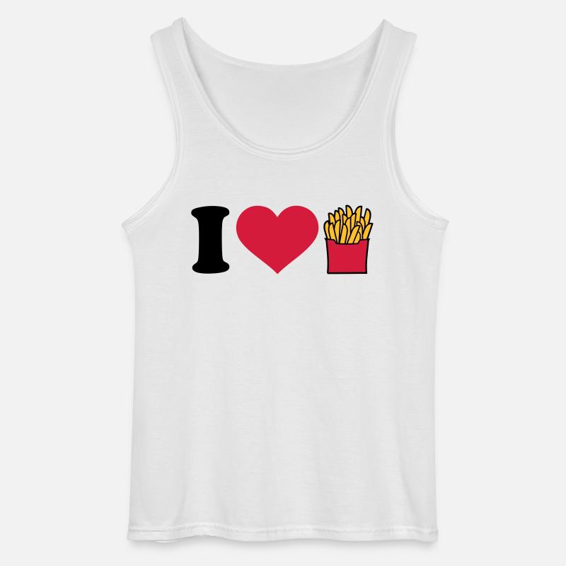 Pommes - Gildan Männer Tank Top - Weiß
