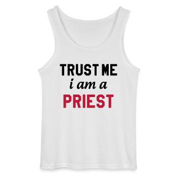 Priest Priester Prêtre Religion Cross Croix God - Gildan Men’s Tank Top - white - Front - AI Model Male 185 dark (185cm)