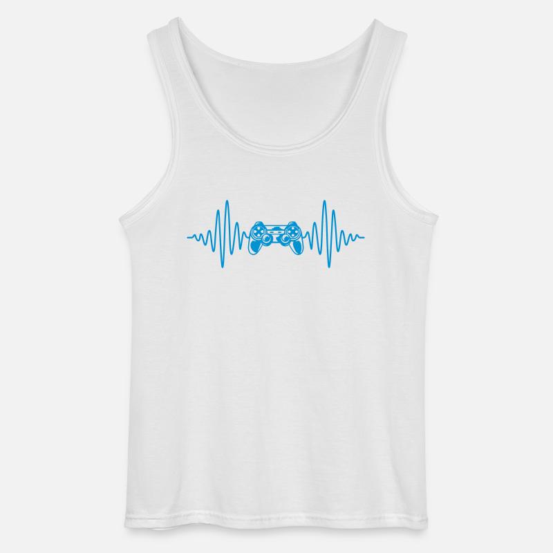 Frequency Console Retro Controller - Gildan Men’s Tank Top - white
