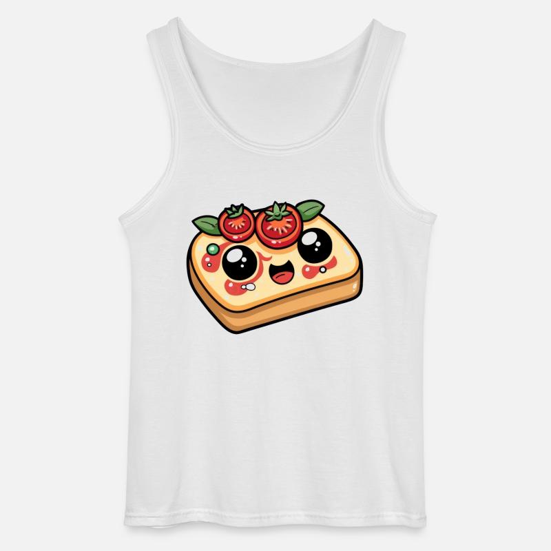 Funny Bread with Tomato Comic - Gildan Men’s Tank Top - white