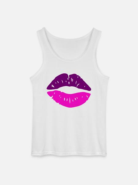 Lips Kiss - Gildan Men’s Tank Top - white