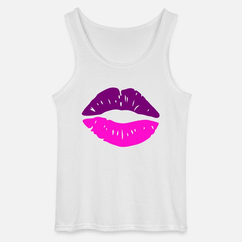 lippen kuss - Gildan Männer Tank Top - Weiß