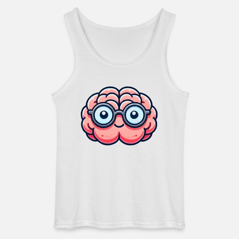 gehirn comic nerd - Gildan Männer Tank Top - Weiß