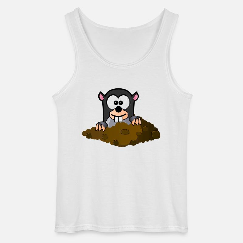 Maulwurf Comic Stil - Gildan Männer Tank Top - Weiß