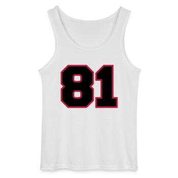 number81 - Gildan Männer Tank Top - Weiß - Vorne - AI Model Male 185 dark (185cm)