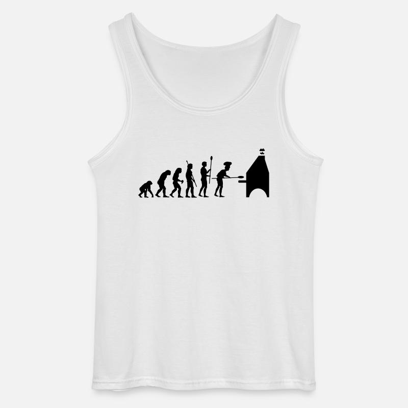 evolution pizza - Gildan Men’s Tank Top - white