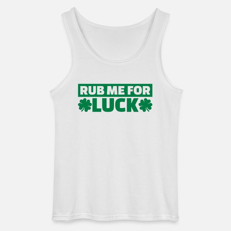 Rub me for luck - Gildan tanktop til mænd - hvid