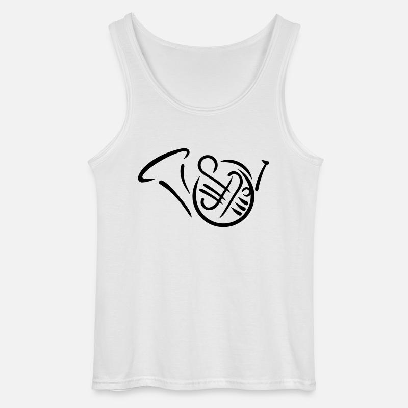 French horn - Gildan Men’s Tank Top - white