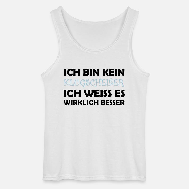 bin_kein_klugscheisser_02 - Gildan Männer Tank Top - Weiß