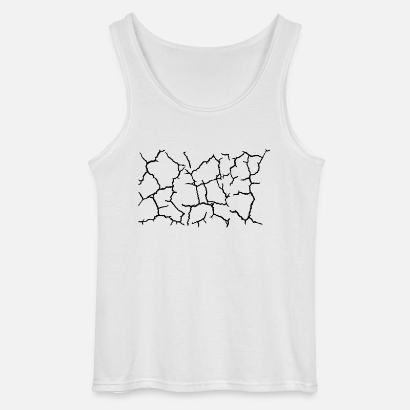 Bottom Cracks Pattern Texture - Gildan Men’s Tank Top - white