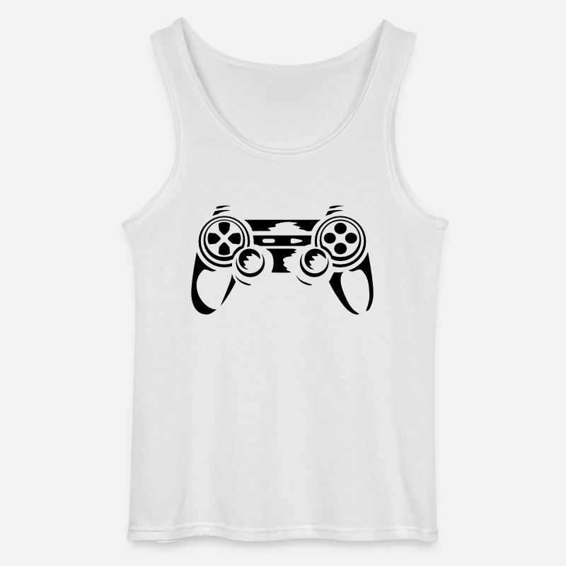 Controller Retro Konsole Gamer - Gildan Männer Tank Top - Weiß