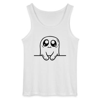 Cartoon Geist hinter Mauer - Gildan Männer Tank Top - Weiß - Vorne - AI Model Male 185 dark (185cm)
