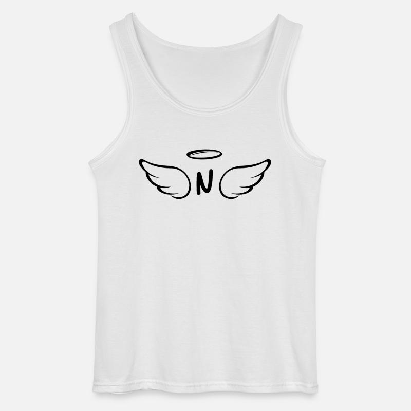 Buchstabe n Engelsflügel - Gildan Männer Tank Top - Weiß