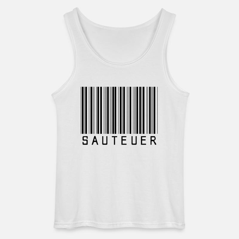 Strichcode "SAUTEUER" black/schwarz - Gildan Männer Tank Top - Weiß