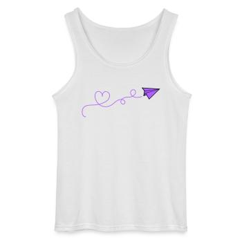 Coeur d’avion en papier - Débardeur Gildan Homme - blanc - Devant - AI Model Male 185 dark (185cm)