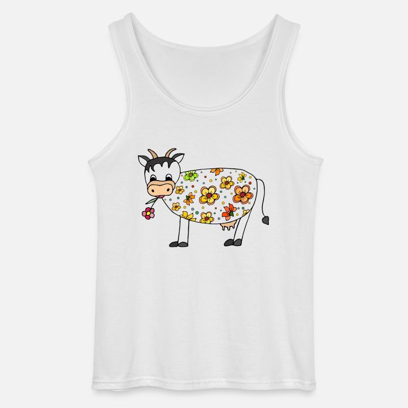 Kuh - Gildan Männer Tank Top - Weiß