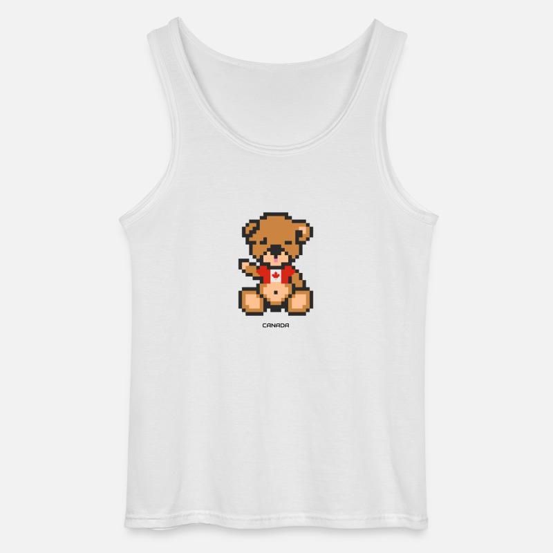 Pixel Bär Kanada - Gildan Männer Tank Top - Weiß