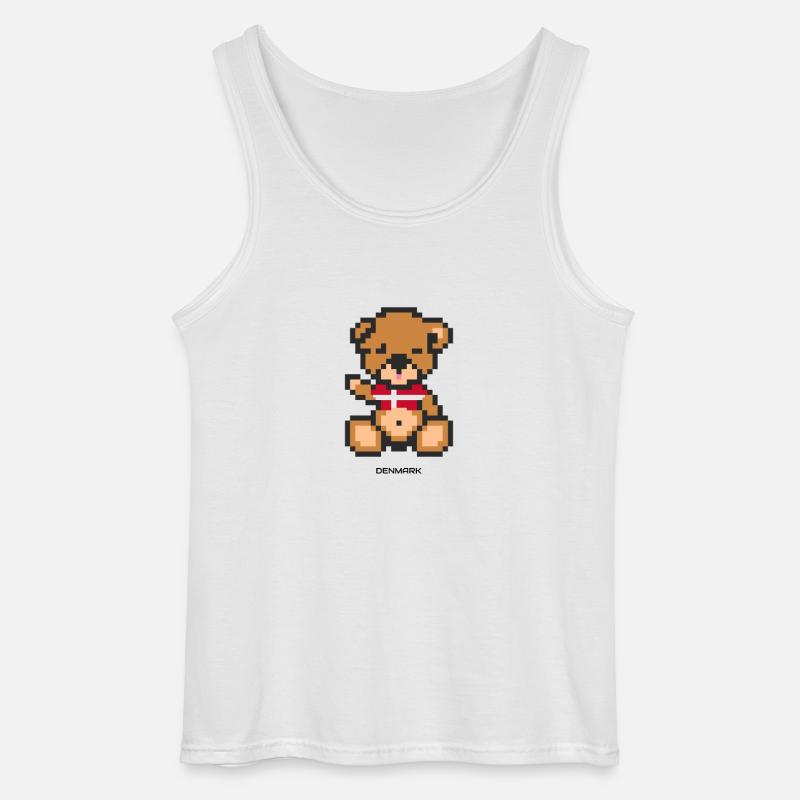 Pixel Bär Dänemark - Gildan Männer Tank Top - Weiß