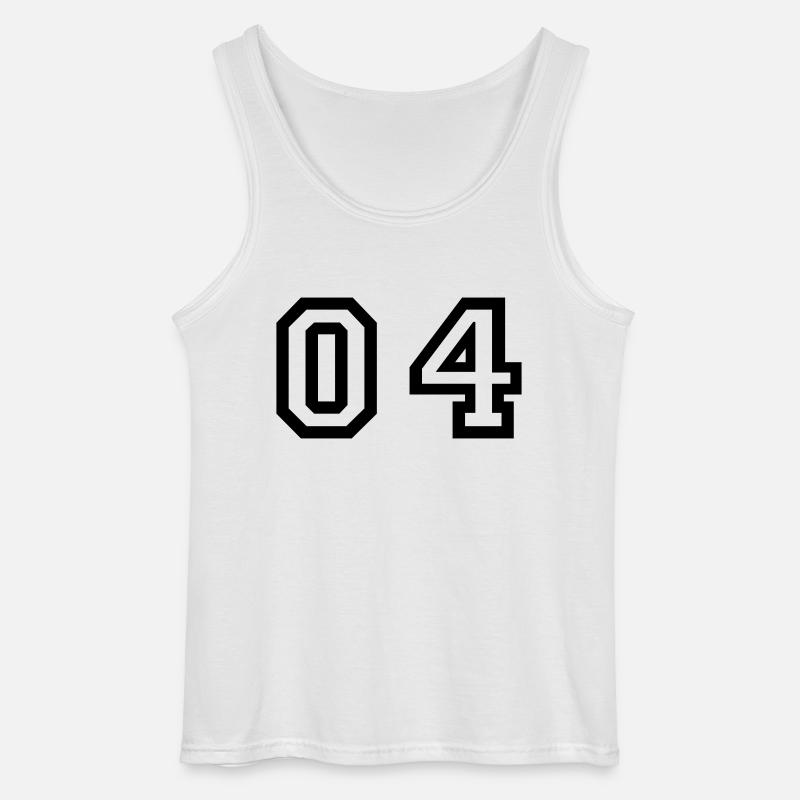 Nummer - 04 - Null vier - Gildan Männer Tank Top - Weiß