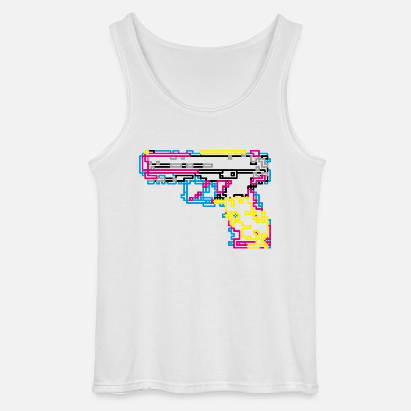 Pixelknarre - Gildan Männer Tank Top - Weiß