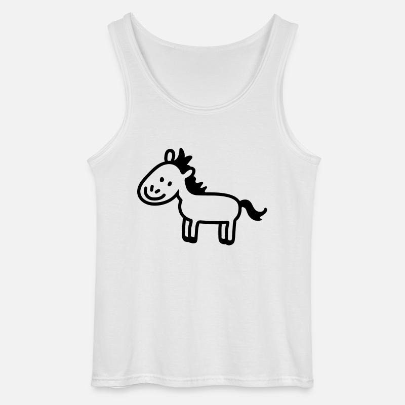 Pony Pferdchen - line - Gildan Männer Tank Top - Weiß