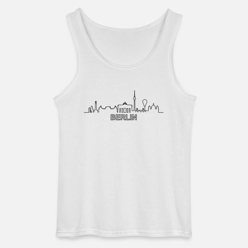 Skyline - Berlin - Gildan Männer Tank Top - Weiß
