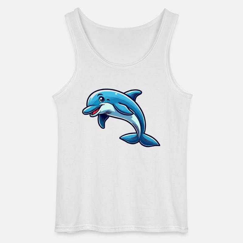 dolphin dolphin comic - Gildan Men’s Tank Top - white
