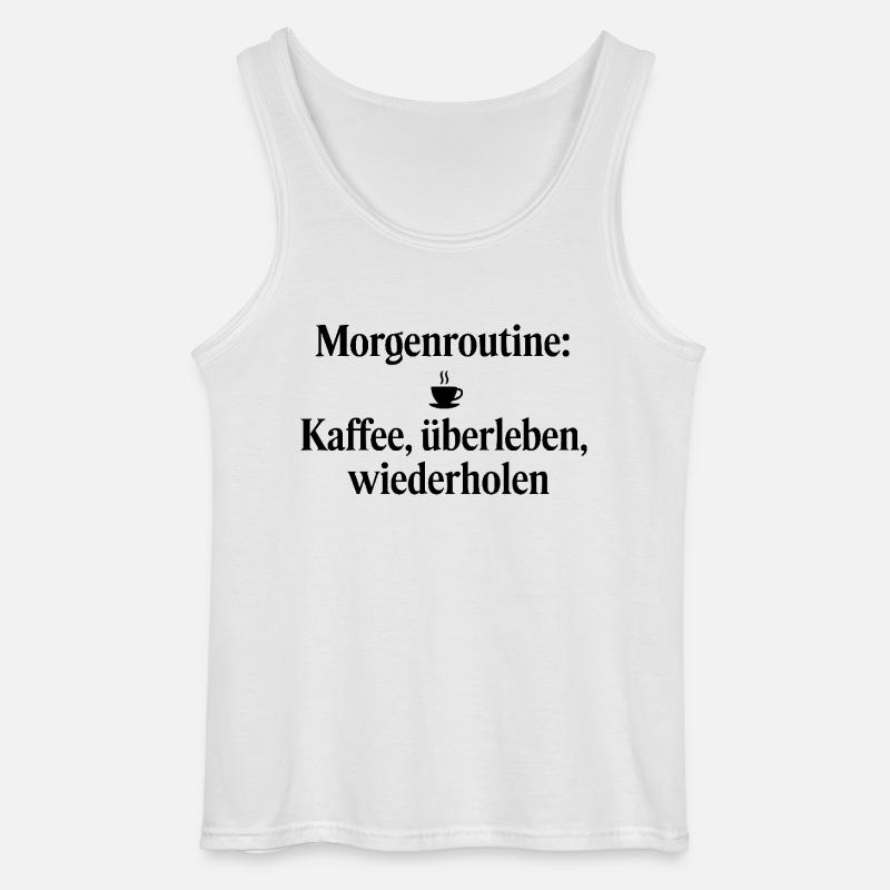 Morgenroutine Kaffee - Gildan Männer Tank Top - Weiß