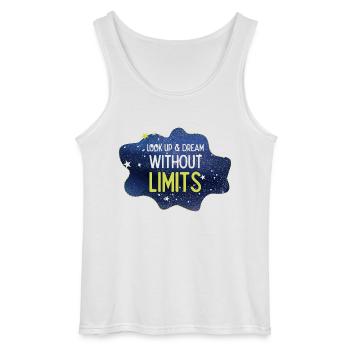 Look up and dream without limits - Gildan Men’s Tank Top - white - Front - AI Model Male 185 dark (185cm)