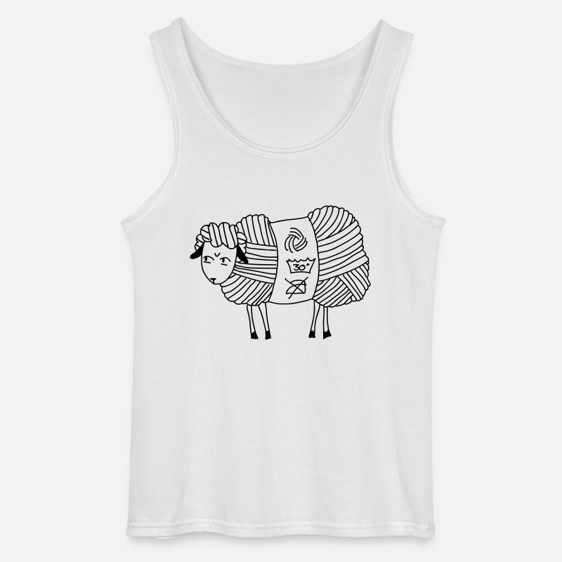 Angry Woolly Sheep - Gildan Männer Tank Top - Weiß
