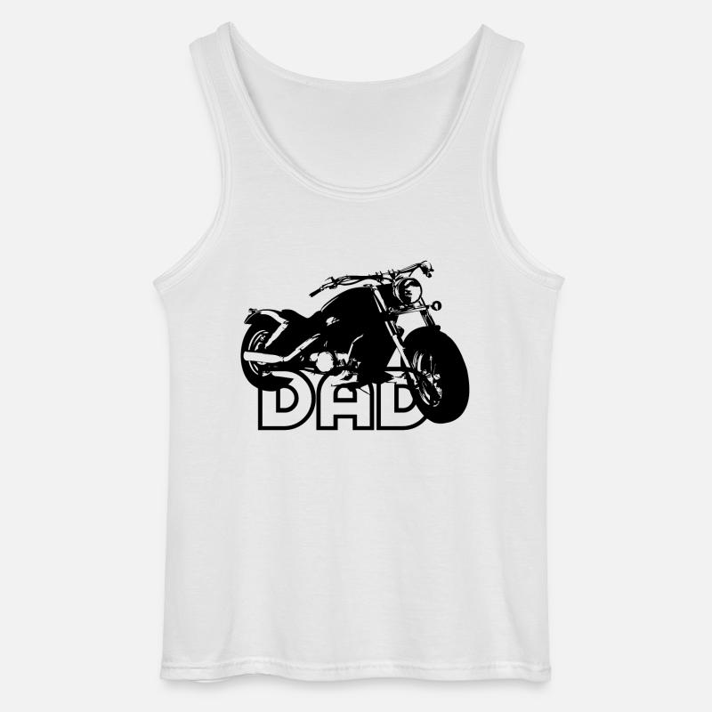 Biker DAD Black Motorcycle - Gildan Männer Tank Top - Weiß