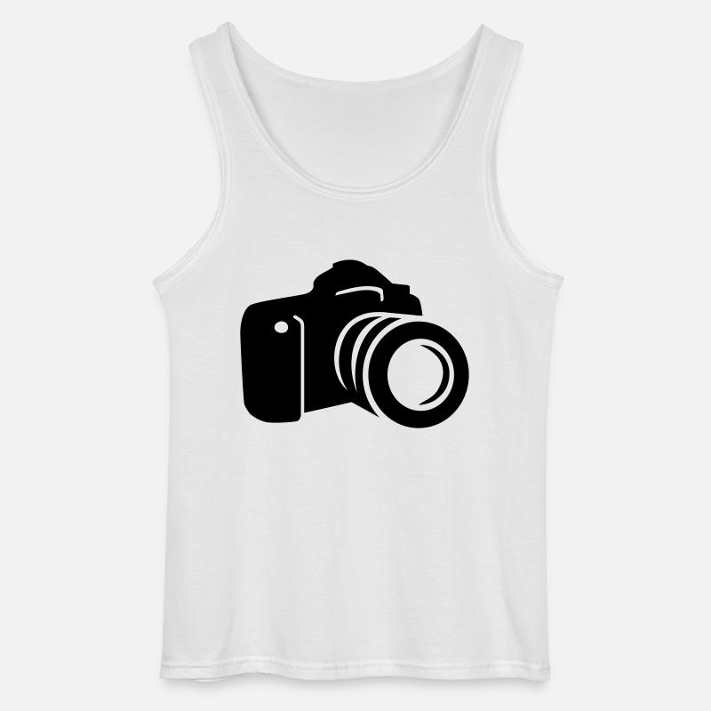 Kamera - Gildan Männer Tank Top - Weiß
