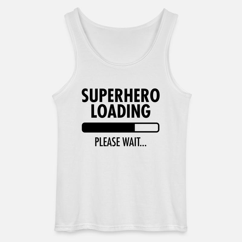 Superhero Loading- Please Wait... - Gildan Men’s Tank Top - white