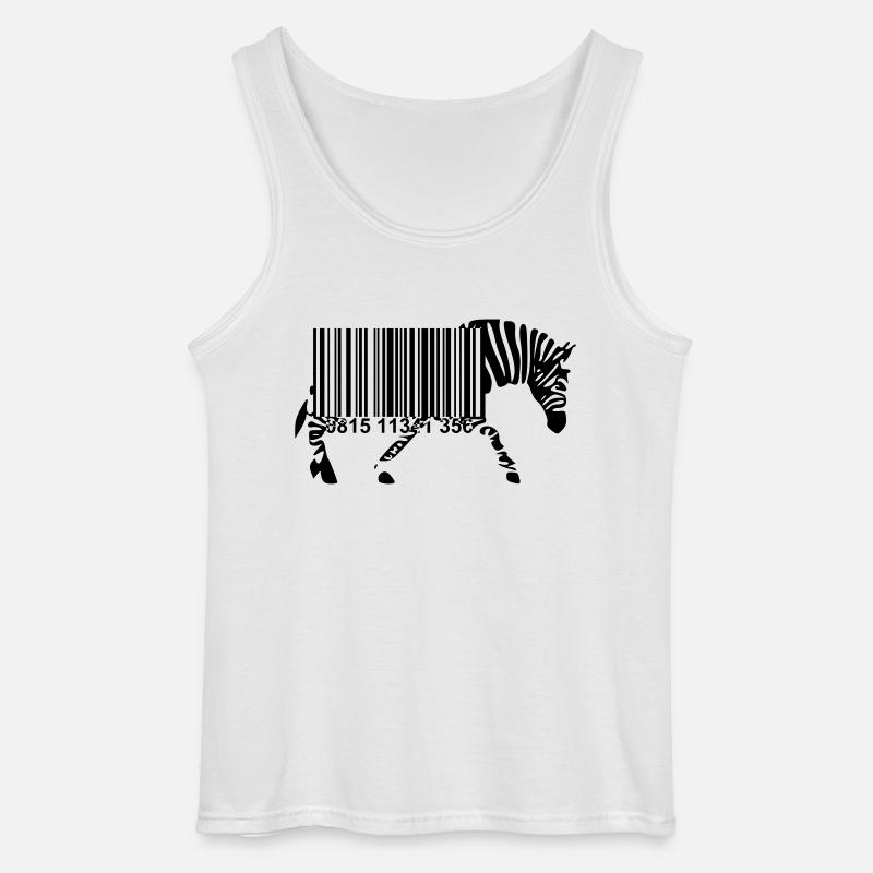 Strichcode Zebra - Gildan Männer Tank Top - Weiß